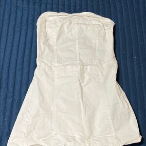 Bershka Cream Strapless Jumpsuit